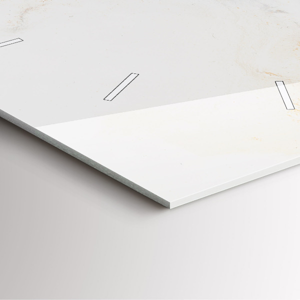 Square glass wall clock Artistic marble