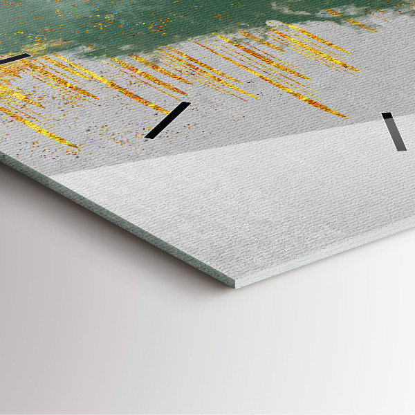 Square glass wall clock Decorative pattern