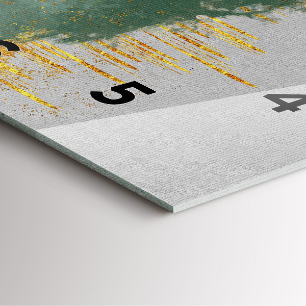 Square glass wall clock Decorative pattern