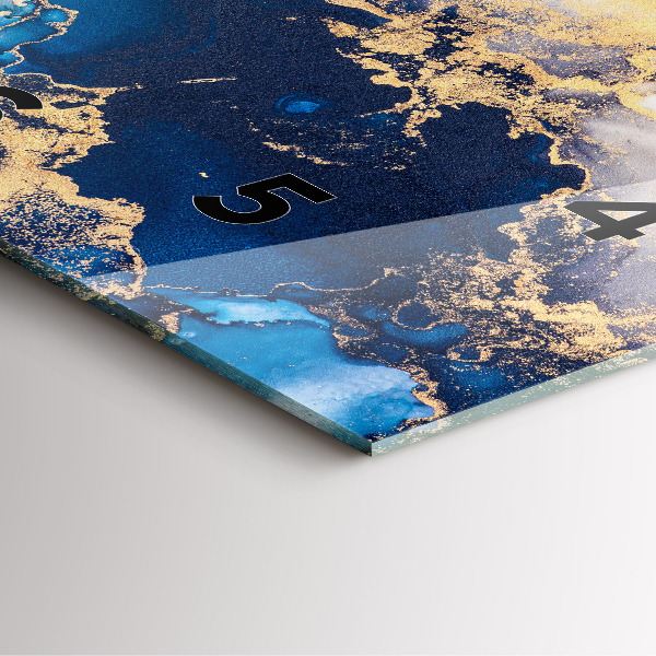 Square glass wall clock Marble pattern