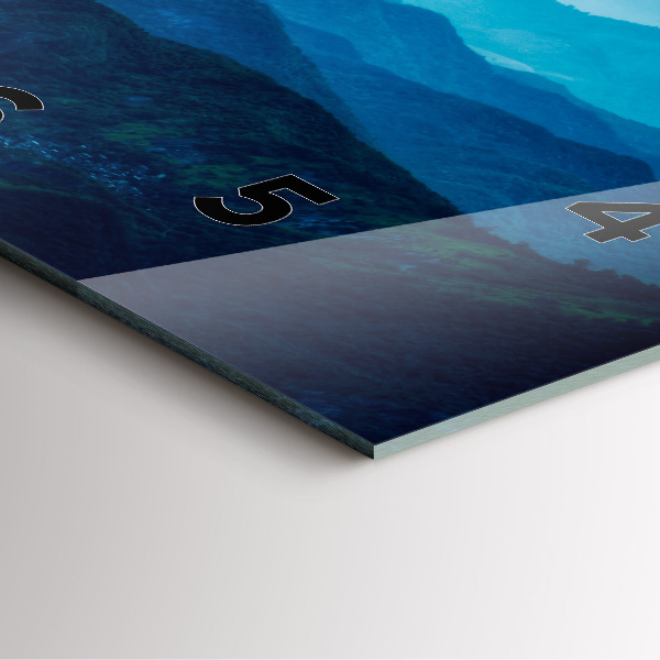 Square glass wall clock Watercolor mountains