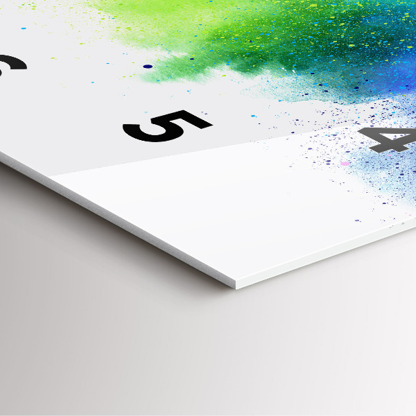 Square glass wall clock Abstract rainbow