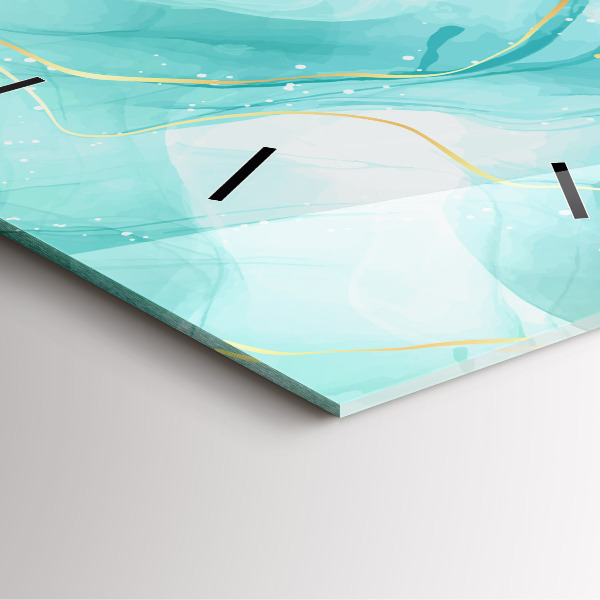 Square glass wall clock Abstract marble