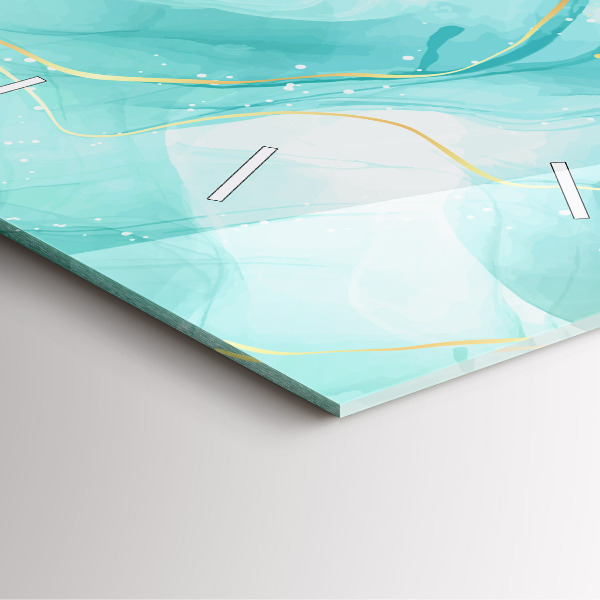 Square glass wall clock Abstract marble