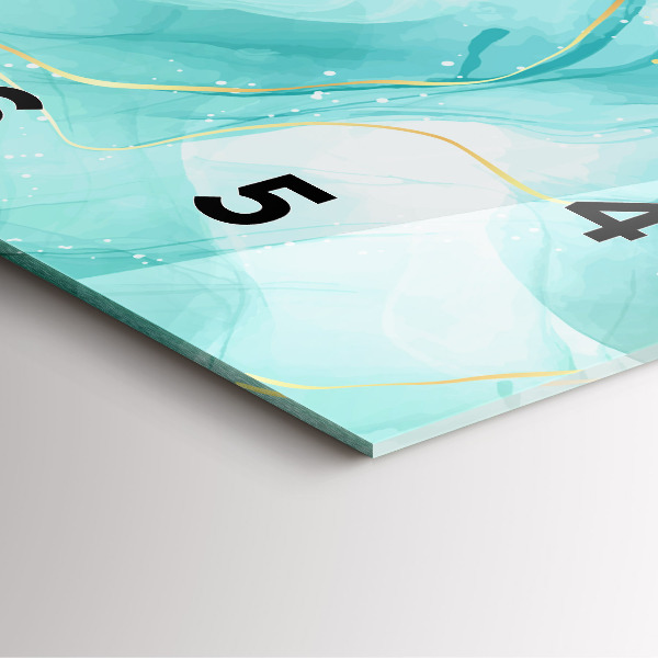 Square glass wall clock Abstract marble