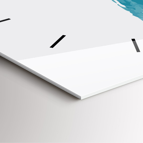 Square glass wall clock Brush strokes