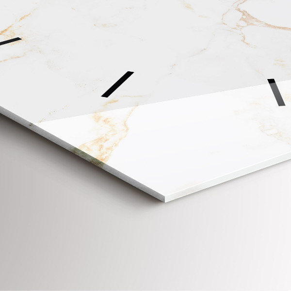 Square glass wall clock Elegant marble