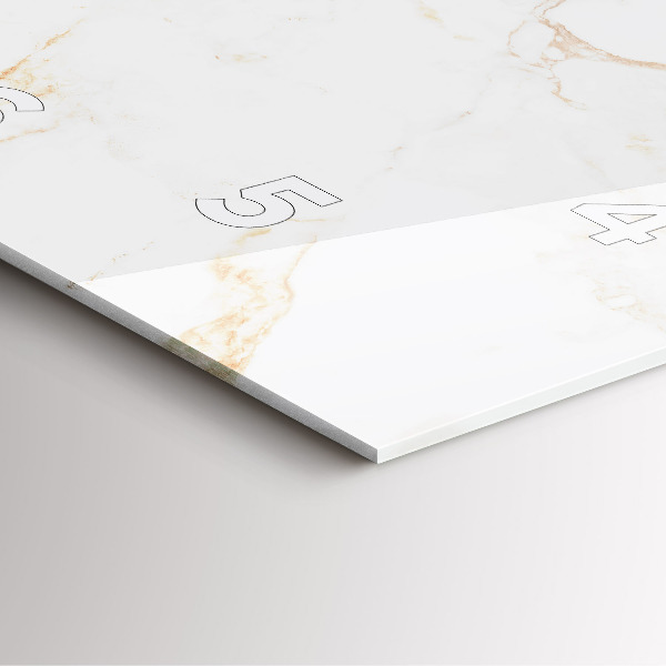 Square glass wall clock Elegant marble