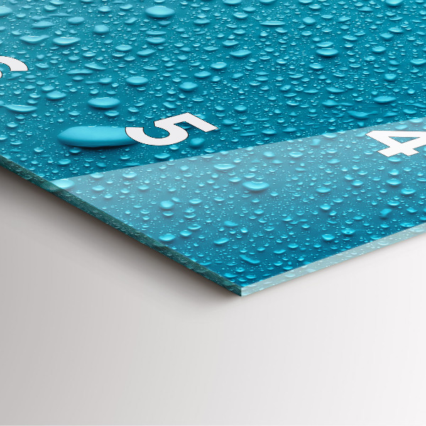 Square glass wall clock Water drops on glass