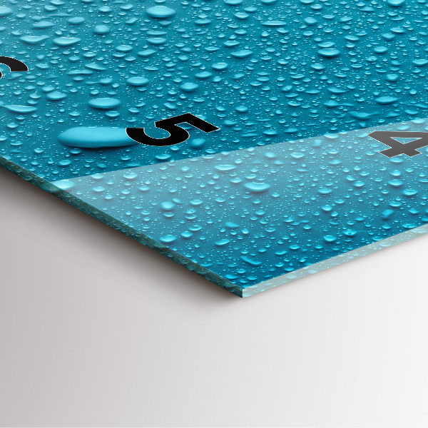 Square glass wall clock Water drops on glass