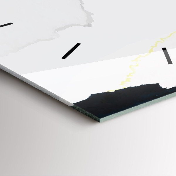 Square glass wall clock Abstraction spots