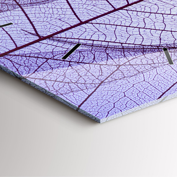 Square glass wall clock Leaves – nature