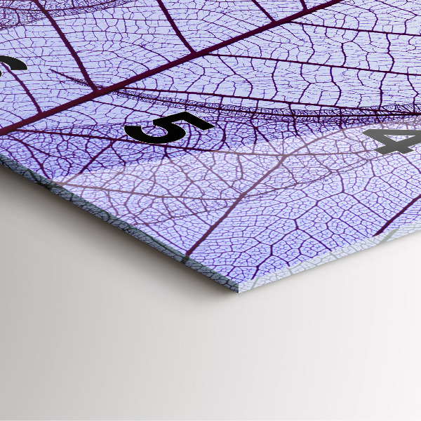Square glass wall clock Leaves – nature