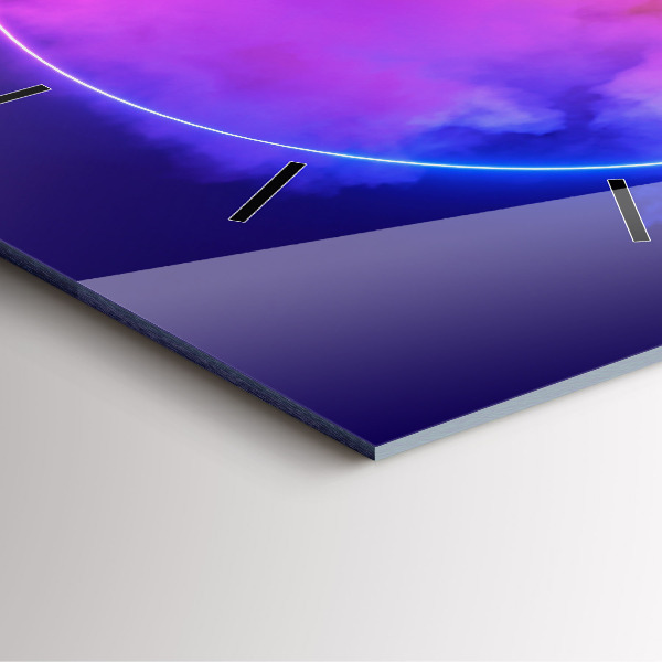 Square glass wall clock 3D smoke abstract