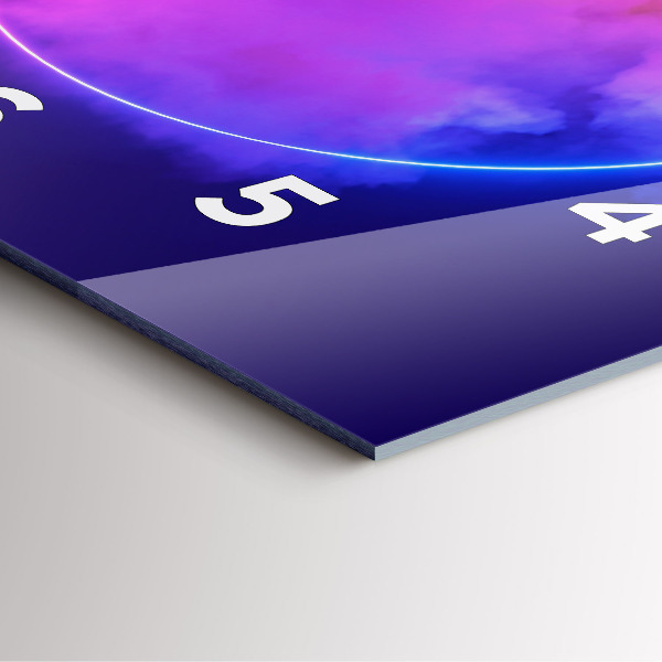 Square glass wall clock 3D smoke abstract