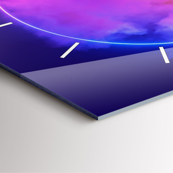 Square glass wall clock 3D smoke abstract