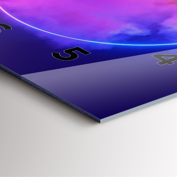 Square glass wall clock 3D smoke abstract