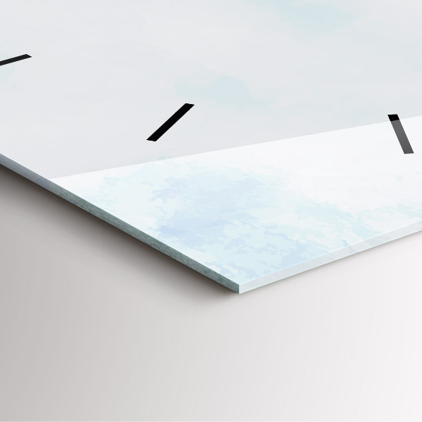 Square glass wall clock Sketch of plants