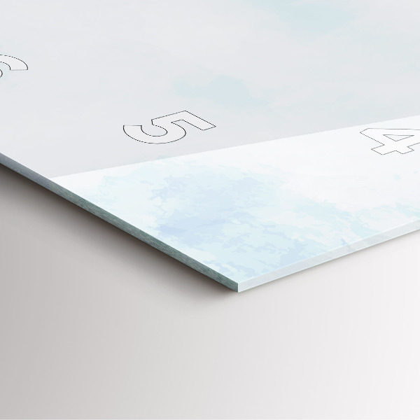 Square glass wall clock Sketch of plants