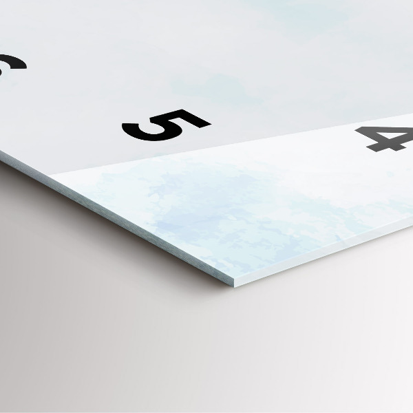 Square glass wall clock Sketch of plants