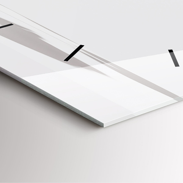 Square glass wall clock Abstract leaves