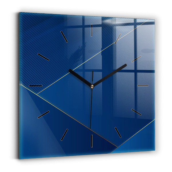Square glass wall clock Decorative abstraction