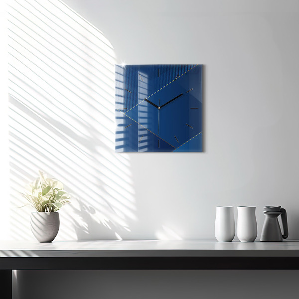 Square glass wall clock Decorative abstraction