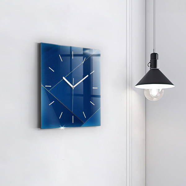 Square glass wall clock Decorative abstraction
