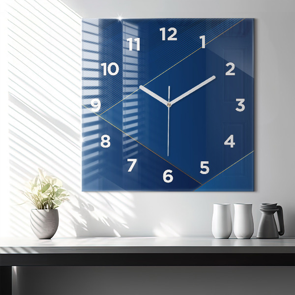 Square glass wall clock Decorative abstraction