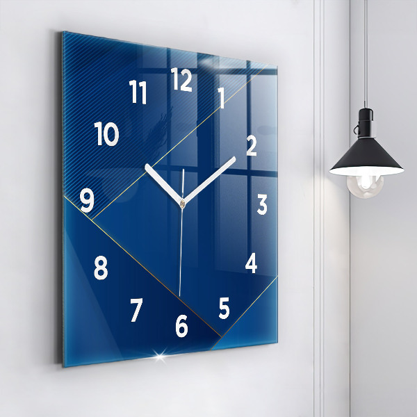 Square glass wall clock Decorative abstraction