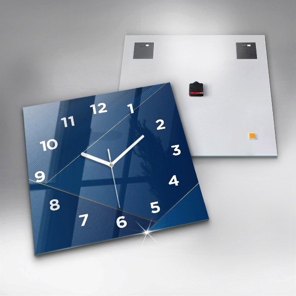 Square glass wall clock Decorative abstraction