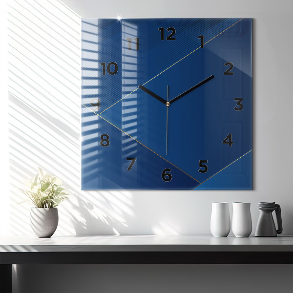 Square glass wall clock Decorative abstraction