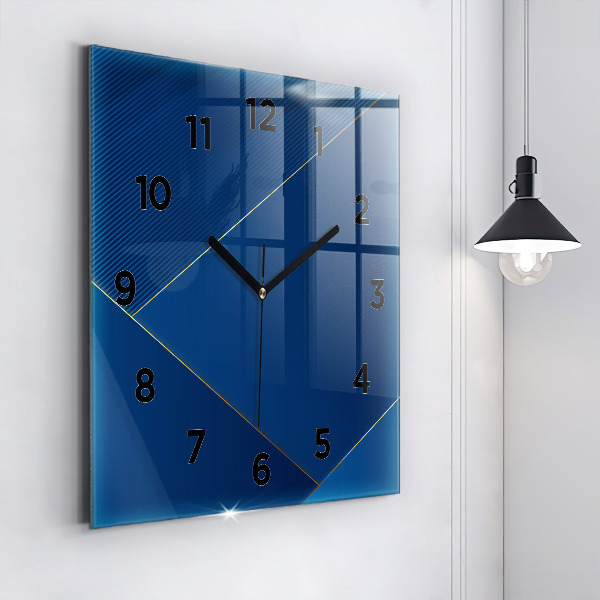 Square glass wall clock Decorative abstraction