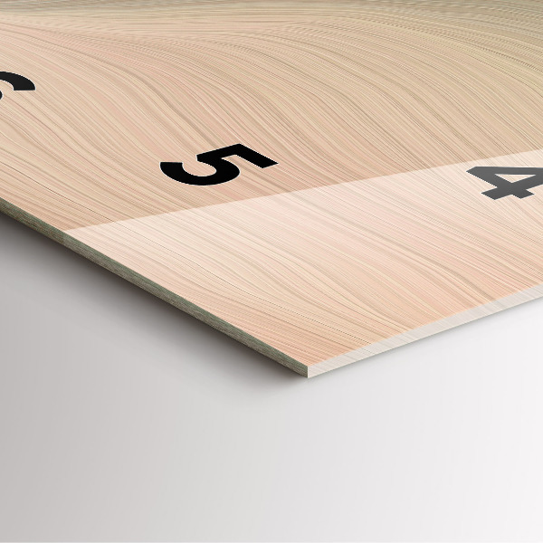 Square glass wall clock Wave abstraction