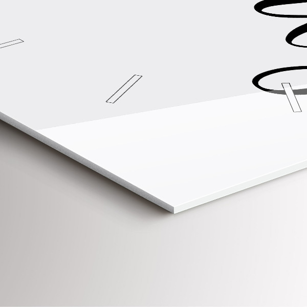 Square glass wall clock Family inscription and heart