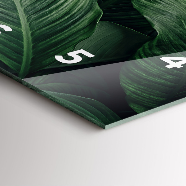 Square glass wall clock Tropical Monstera