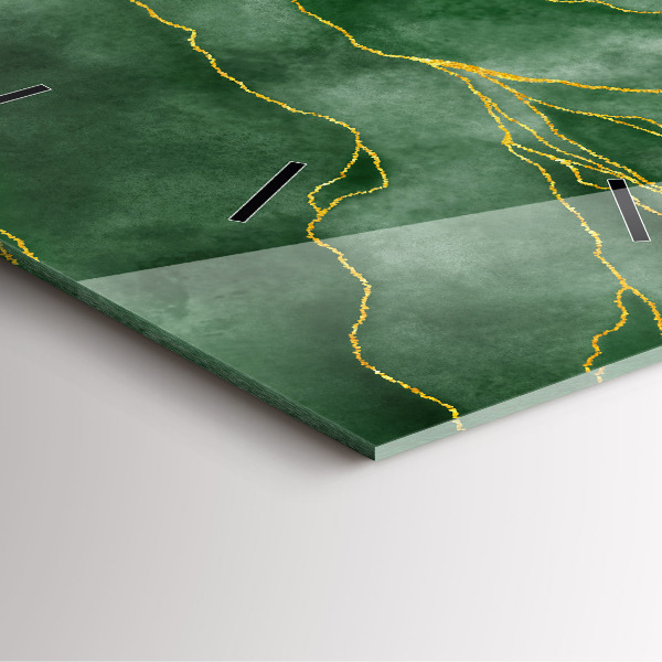 Square glass wall clock Abstraction leaves