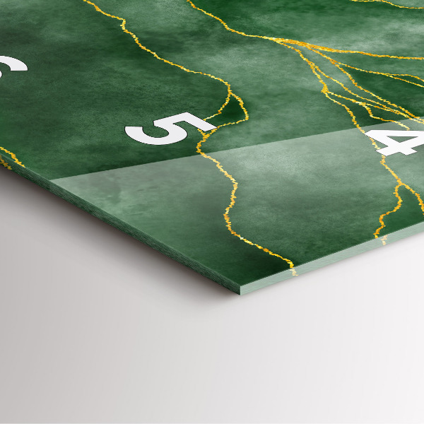 Square glass wall clock Abstraction leaves