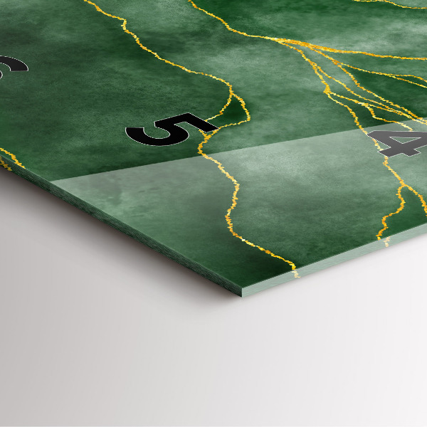 Square glass wall clock Abstraction leaves