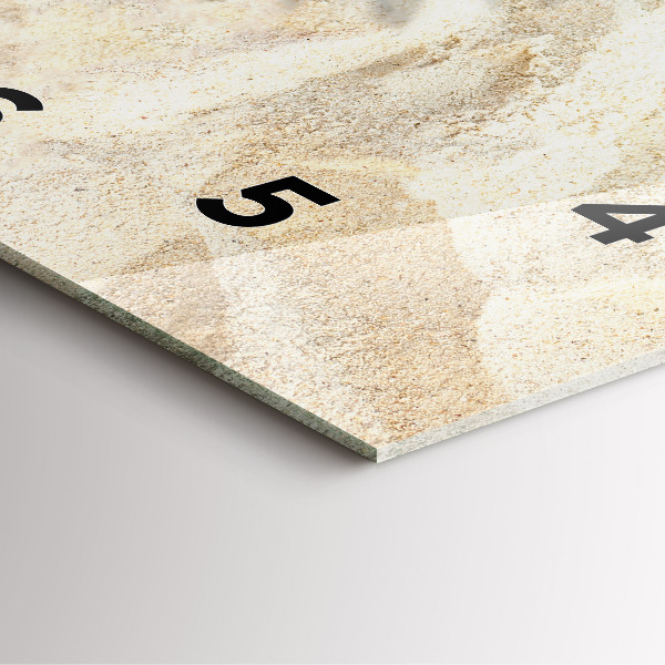 Square glass wall clock Palm tree shadow sand