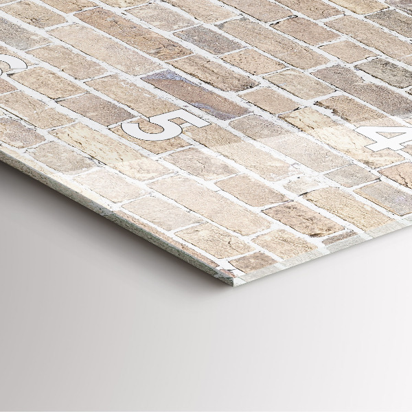 Square glass wall clock Brick wall