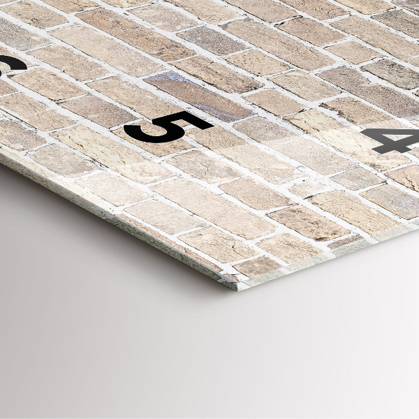 Square glass wall clock Brick wall