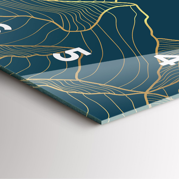 Square glass wall clock Sketch of the mountains