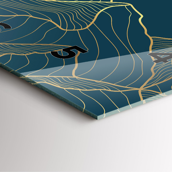 Square glass wall clock Sketch of the mountains