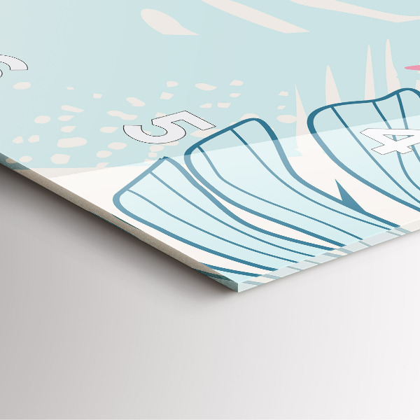 Square glass wall clock Pastel Leaves – Tropics