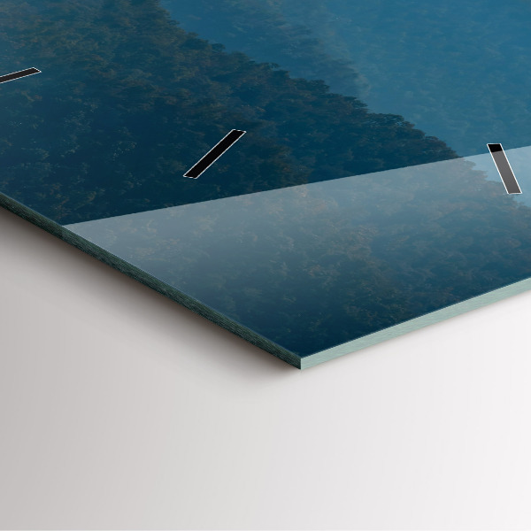 Square glass wall clock Abstract Mountain Landscape