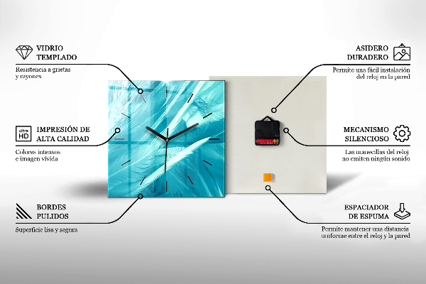 Square glass wall clock Abstract Mountain Landscape