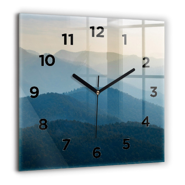 Square glass wall clock Abstract Mountain Landscape