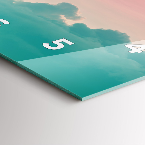 Square glass wall clock Sky and mountain gradient