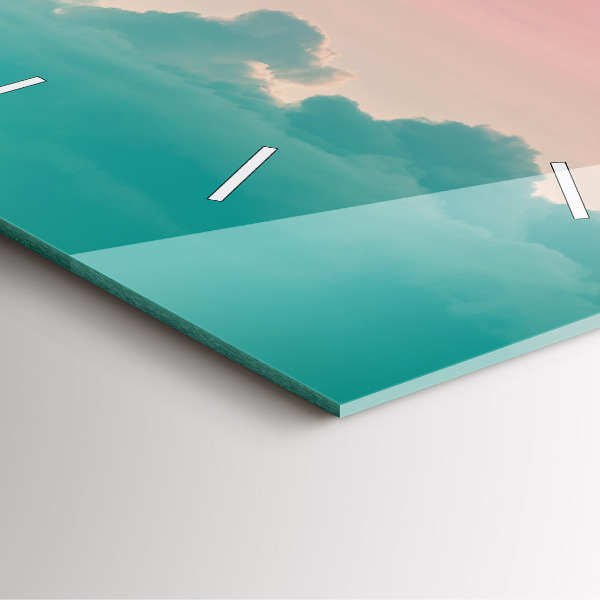 Square glass wall clock Sky and mountain gradient